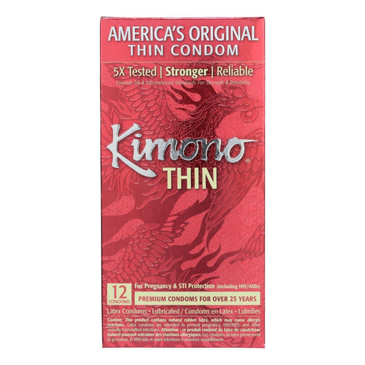 Mayer Laboratories Kimono Premium Thin Latex Condoms - 12 Pack